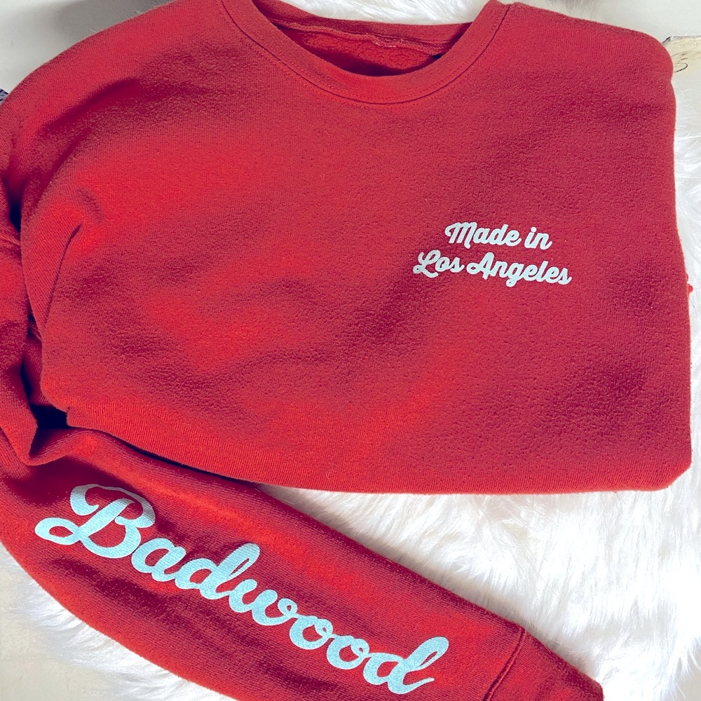 Badwood Cropped Pullover Crewneck Sweatshirt